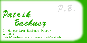 patrik bachusz business card